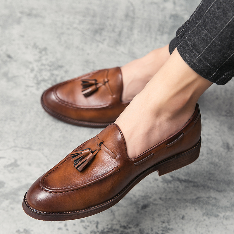 Men'S Shoes Brogues - New high quality pointed casual leather