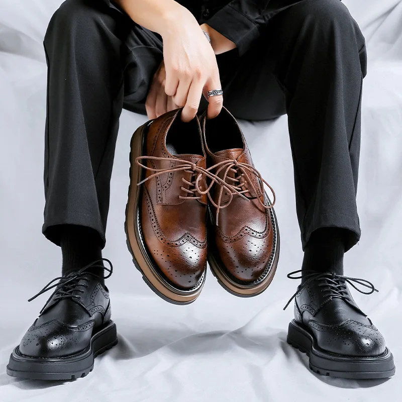 Men'S Shoes Brogues - New Spring Autumn Vintage British Men