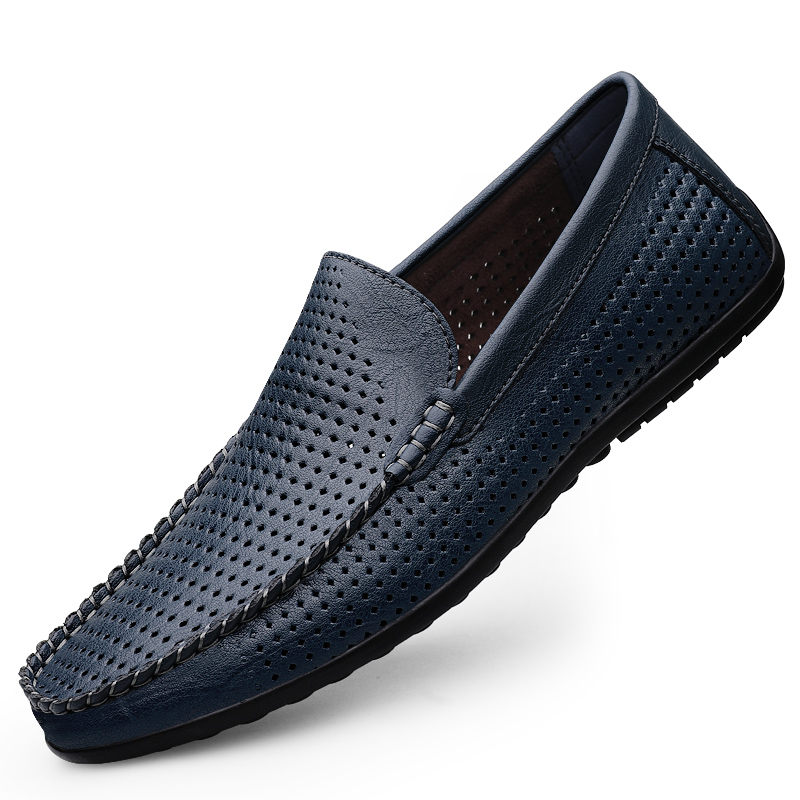 Men'S Shoes Hush Puppies - Men's Slip-On Perforated Driving Flats Shoes