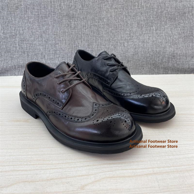 Men'S Shoes Brogues - Carving Brogue Shoes for Men British
