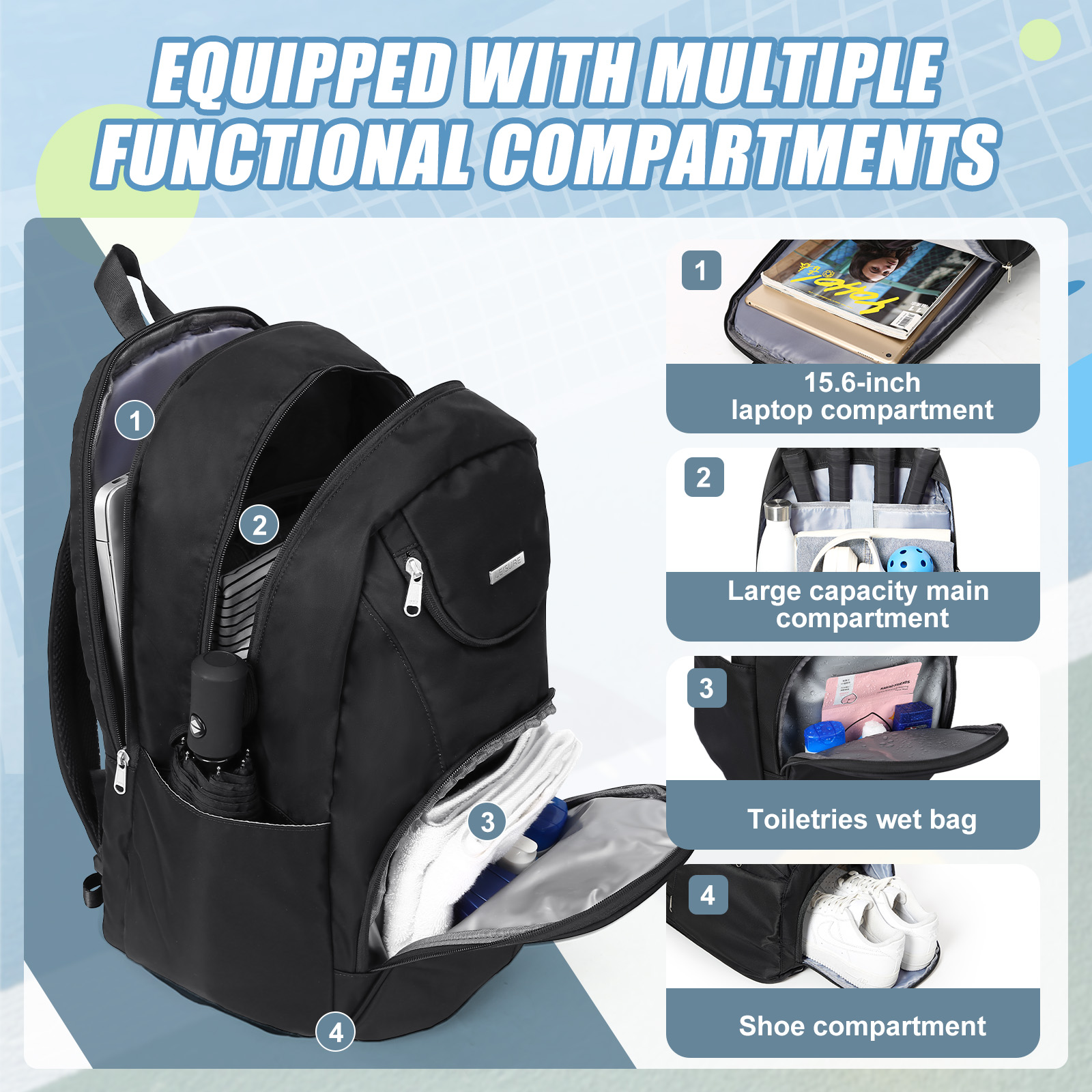 Tennis Bag Tennis Backpack 2 R - Men Shoes China recensie en prijs