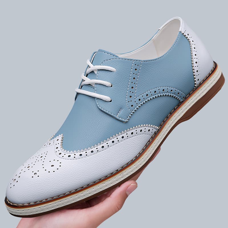 Mens White Blue Two Tone Brogu - Men'S Shoes Brogues recensie en prijs