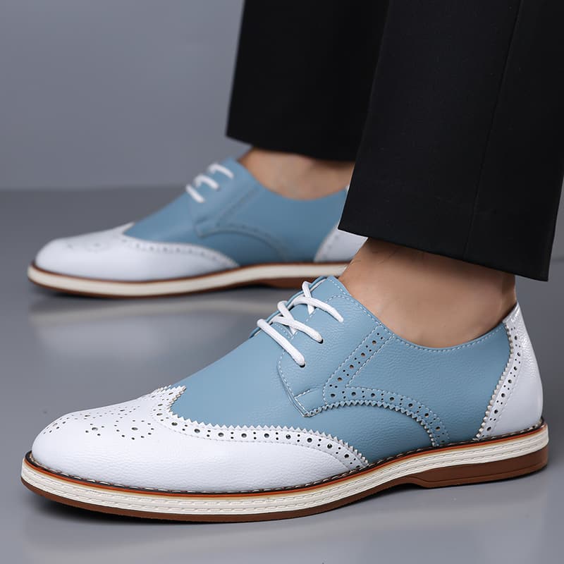 Mens White Blue Two Tone Brogu - Men'S Shoes Brogues recensie en prijs