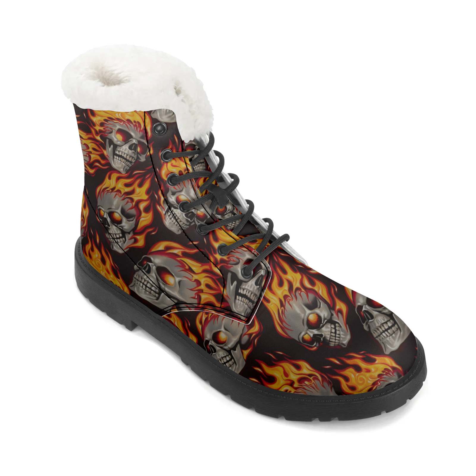 Fire Skull Patterns Snow Boots - Men Shoes Eu To Us Size recensie en prijs