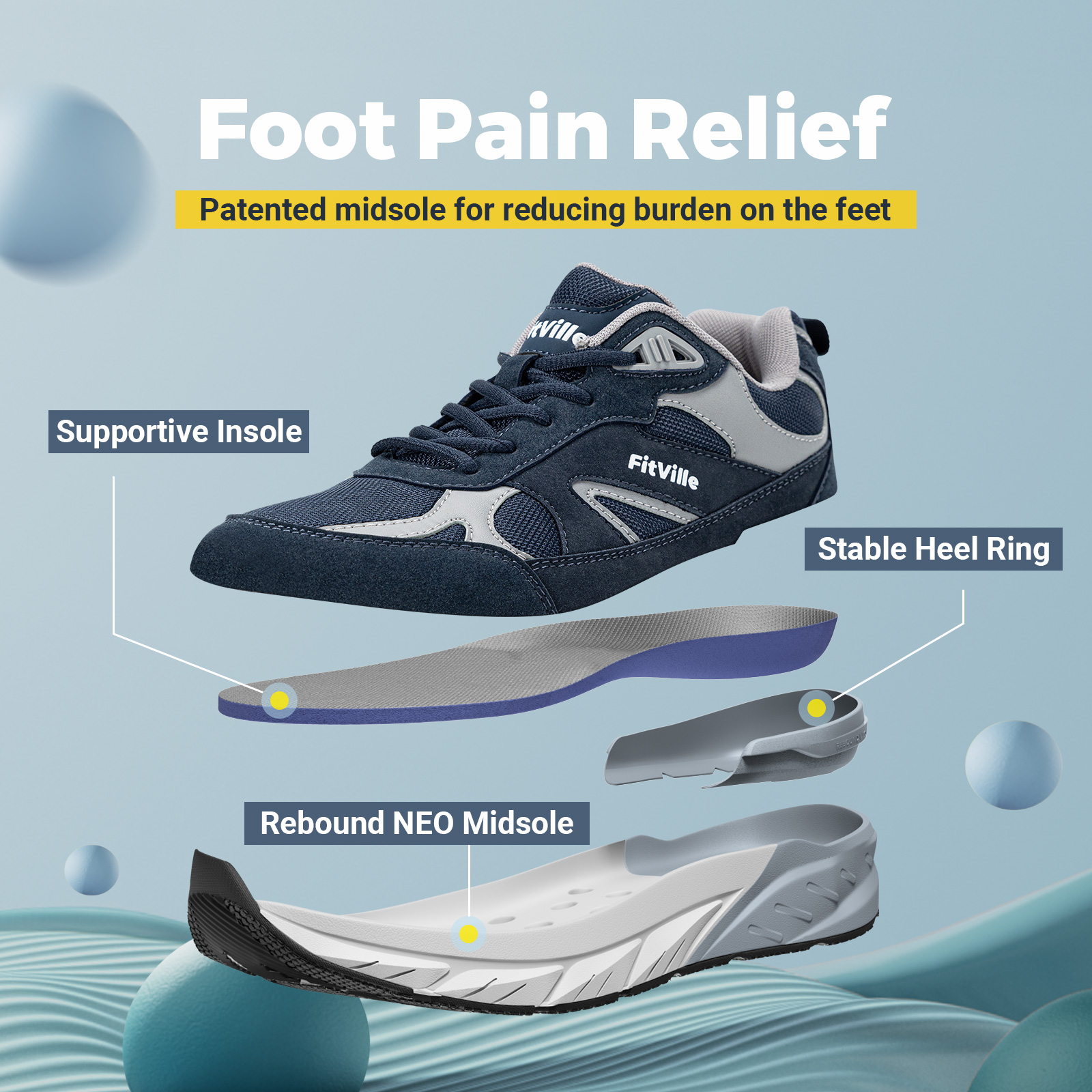 FitVille Newest Walking Shoes  - Men'S Shoes For Wide Feet recensie en prijs